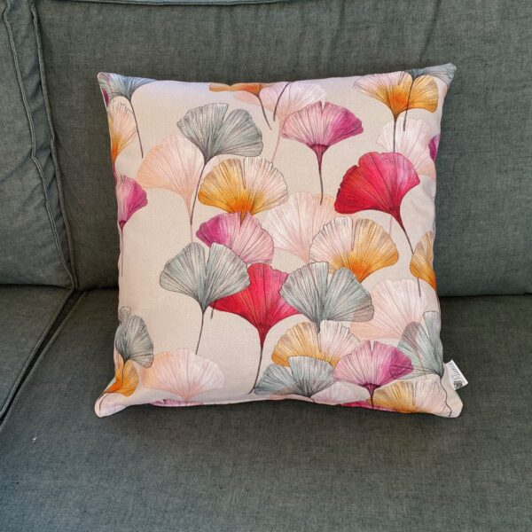 Alternative view of Housse de coussin décorative Ginkgo Biloba – Coton et velours