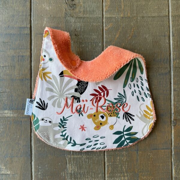 Alternative view of Bavoir personnalisé différents cotons à MOTIFS au CHOIX