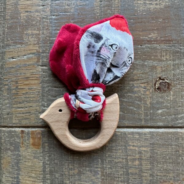 Hochet de dentition personnalisé tissus gamme PREMIUM au choix